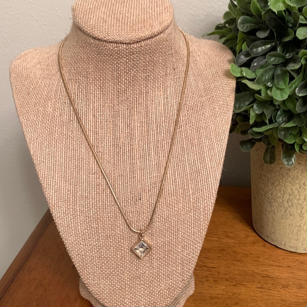 WHBM Faux Diamond Pendant Necklace